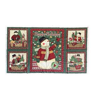 Christmas Baskets Debbie Mumm Fabric Quilt Panel Snowman Winter Xmas Quilt Block